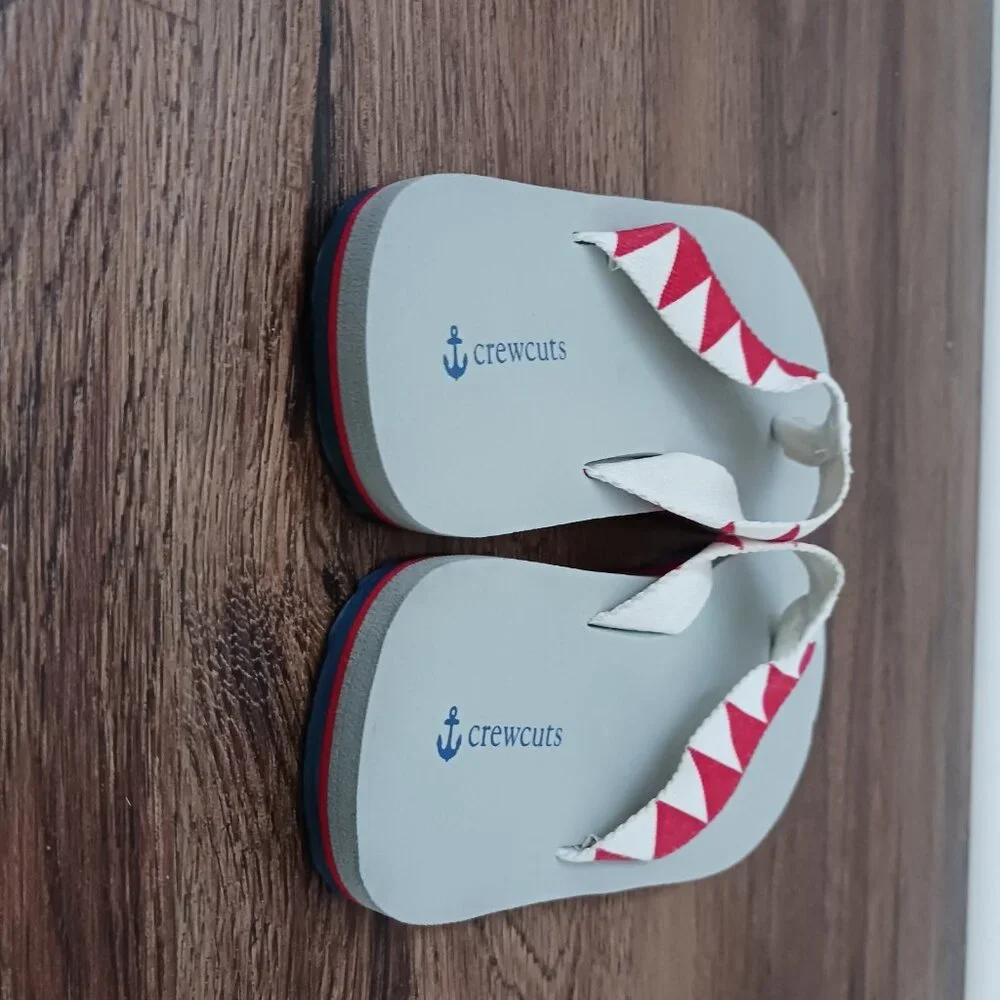 J Crew Crewcuts‎ Boys Size 1 Flip Flops Red White Blue Patriotic